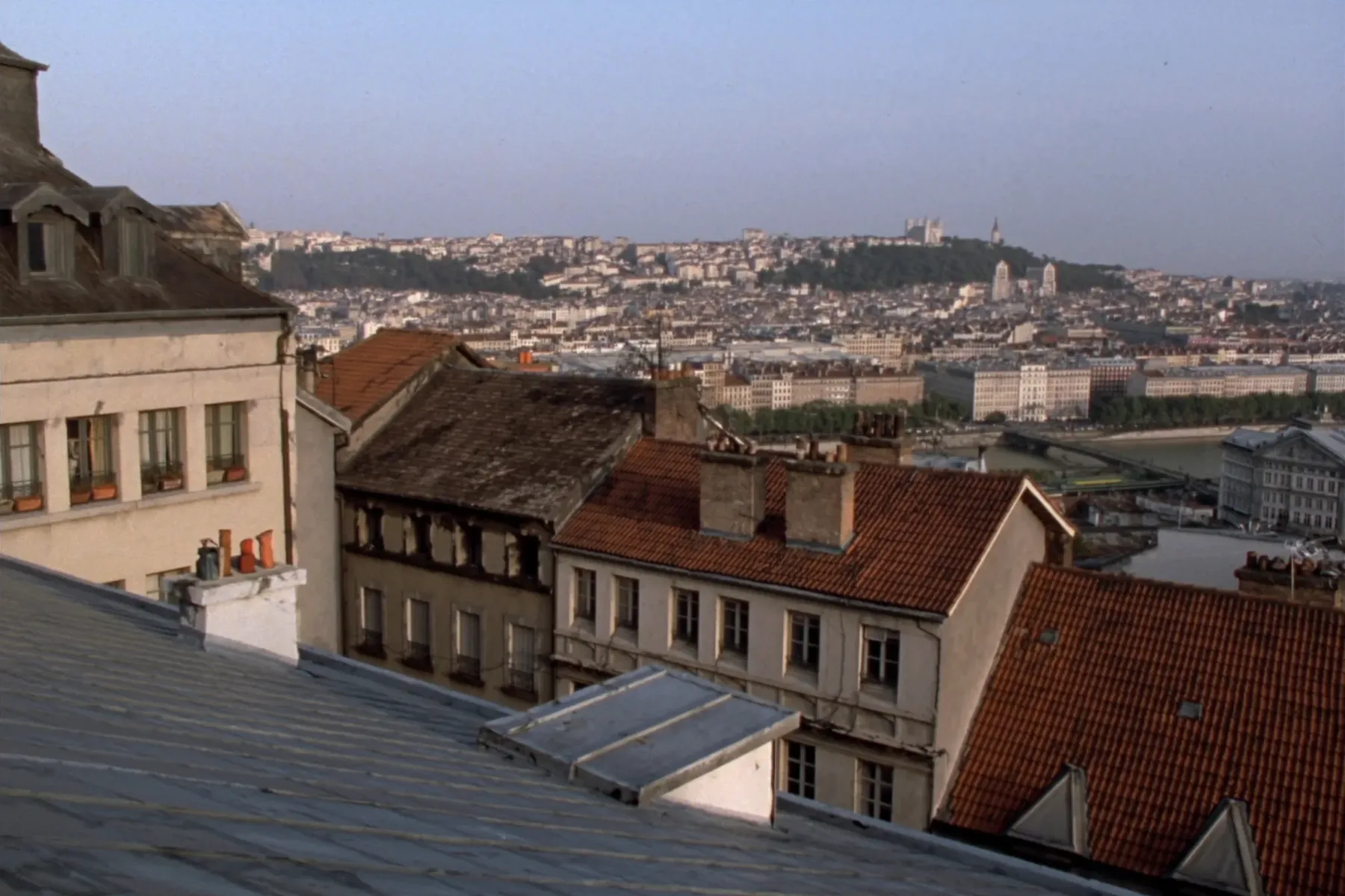 From the Roof: Lyon below, the Saône and the Rhône.